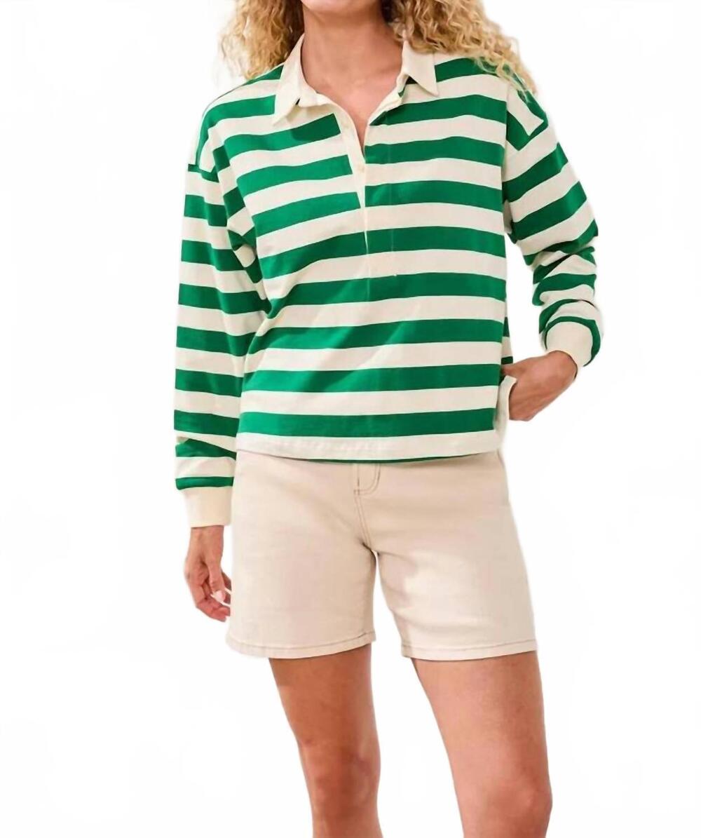 NEW TRIBAL rugby polo top in green